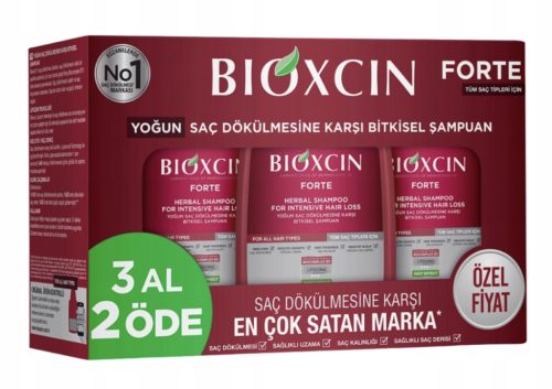 Bioxcin Forte Sampon 2+1 Multipack 3x300 ml - Intenzív Hajhullás Ellen