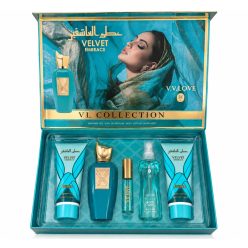  V. V. Love 5 darabos szett - Velvet Embrace (tusfürdő, testápoló, parfüm, dekant, testpermet)
